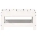 Repose-pied de jardin blanc 62x30x32 cm bois de pin massif