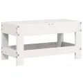 Repose-pied de jardin blanc 62x30x32 cm bois de pin massif