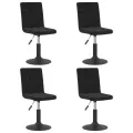 Chaises pivotantes à manger lot de 4 noir velours