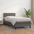 cadre de lit avec matelas Gris 90x200 cm Similicuir