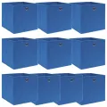 Boîtes de rangement 10 pcs Bleu 32x32x32 cm Tissu