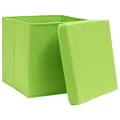 Boîtes de rangement avec couvercles 4 pcs Vert 32x32x32cm Tissu