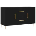 Buffet noir 100x36x60 cm bois d'ingénierie