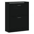 Armoire à chaussures Noir 63x24x81 cm Bois d'ingénierie