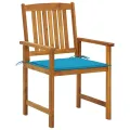 Chaises de jardin avec coussins 2 pcs Bois d'acacia massif