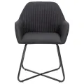 Chaises à manger lot de 4 noir tissu
