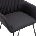Chaises à manger lot de 4 noir tissu