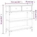 Table console chêne sonoma 72,5x25x75 cm bois d'ingénierie