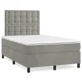 cadre de lit et matelas gris clair 120x190cm velours