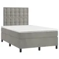 cadre de lit et matelas gris clair 120x190cm velours