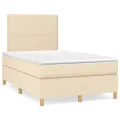 cadre de lit avec matelas crème 120x190 cm tissu