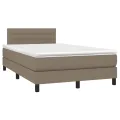 cadre de lit matelas et LED taupe 120x190 cm tissu