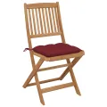 Chaises pliables de jardin 6 pcs avec coussins Bois d'acacia