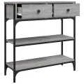 Table console sonoma gris 72,5x25x75 cm bois d'ingénierie
