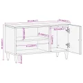 Meuble TV 80x31x46 cm bois massif de manguier