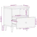 Table de chevet 40x33x46 cm Bois de manguier solide