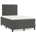 cadre de lit et matelas gris foncé 120x190cm velours