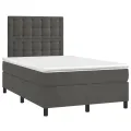 cadre de lit et matelas gris foncé 120x190cm velours