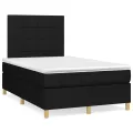 cadre de lit avec matelas noir 120x190 cm tissu
