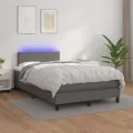 cadre de lit matelas LED gris 120x190 cm similicuir