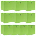 Boîtes de rangement 10 pcs Vert 32x32x32 cm Tissu