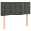 cadre de lit et matelas Gris foncé 90x190 cm Velours