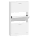 Armoire à chaussure Blanc brillant 59x17x108 cm Bois ingénierie