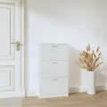 Armoire à chaussure Blanc brillant 59x17x108 cm Bois ingénierie
