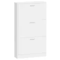 Armoire à chaussure Blanc brillant 59x17x108 cm Bois ingénierie