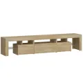 Meuble TV avec lumières LED Chêne sonoma 200x36,5x40 cm
