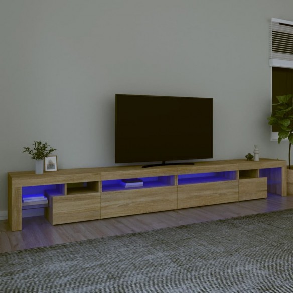 Meuble TV avec lumières LED Chêne sonoma 290x36,5x40 cm