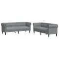 Ensemble de canapés 2 pcs gris clair tissu