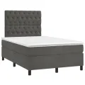cadre de lit et matelas gris foncé 120x190cm velours