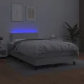 cadre de lit matelas LED blanc 120x190 cm similicuir
