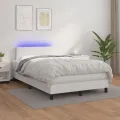 cadre de lit matelas LED blanc 120x190 cm similicuir