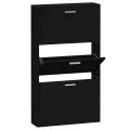 Armoire à chaussures Noir 59x17x108 cm Bois d'ingénierie