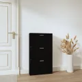 Armoire à chaussures Noir 59x17x108 cm Bois d'ingénierie