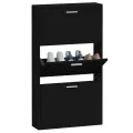 Armoire à chaussures Noir 59x17x108 cm Bois d'ingénierie