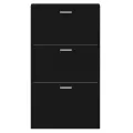 Armoire à chaussures Noir 59x17x108 cm Bois d'ingénierie