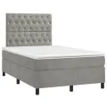 cadre de lit et matelas gris clair 120x190cm velours