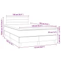cadre de lit matelas LED gris foncé 120x190 cm tissu