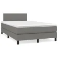 cadre de lit matelas LED gris foncé 120x190 cm tissu