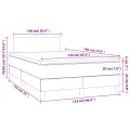 cadre de lit matelas LED gris foncé 120x190 cm tissu
