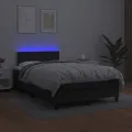 cadre de lit matelas LED noir 120x190 cm similicuir
