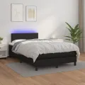 cadre de lit matelas LED noir 120x190 cm similicuir