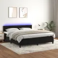 cadre de lit avec matelas et LED Noir 180x200 cm