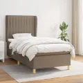 cadre de lit avec matelas Taupe 80x200 cm Tissu