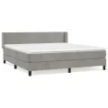 cadre de lit et matelas Gris clair 180x200cm Velours