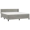cadre de lit et matelas Gris clair 180x200cm Velours