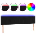 Tête de lit à LED Noir 180x5x78/88 cm Velours